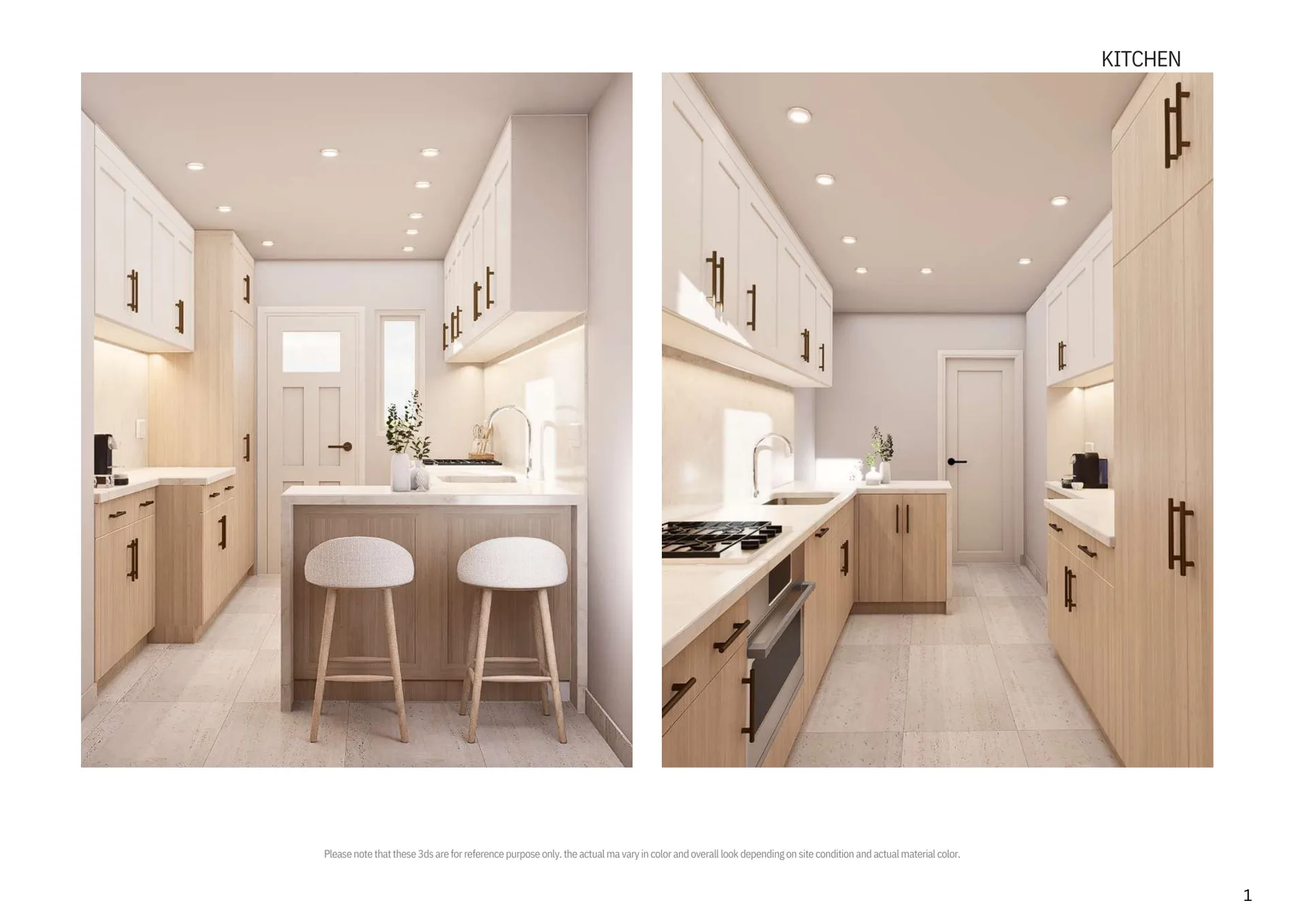Architectural visualisation of the fitted kitchen at 614 and 616 North Circular Road