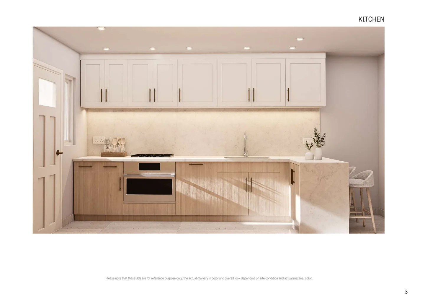 Architectural visualisation of a fitted kitchen