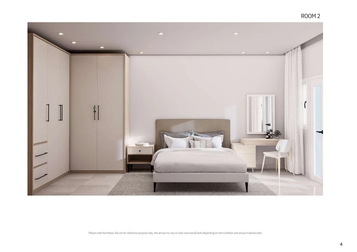 Visualisation of a spacious double bedroom