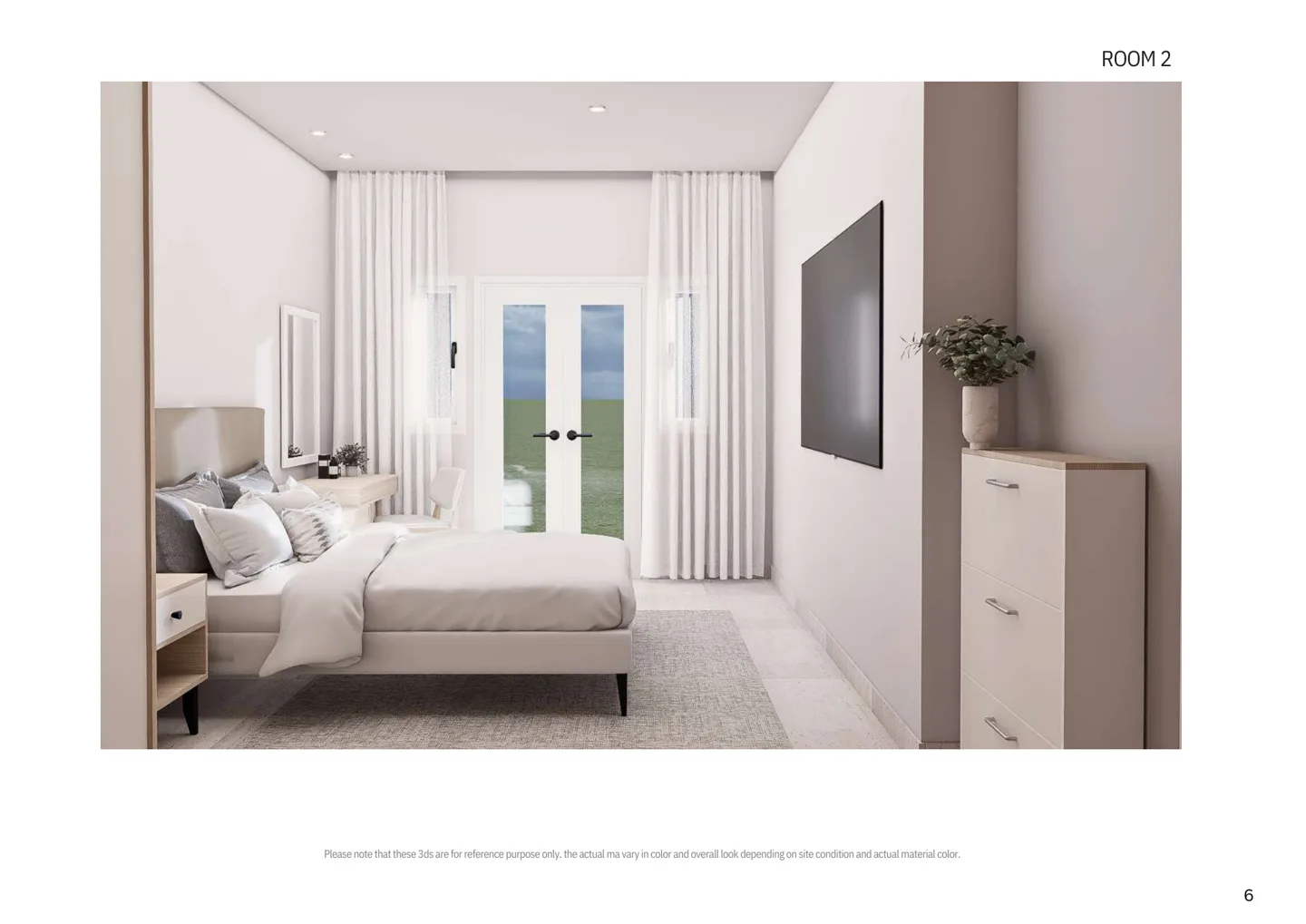 Bright resident bedroom with garden outlook