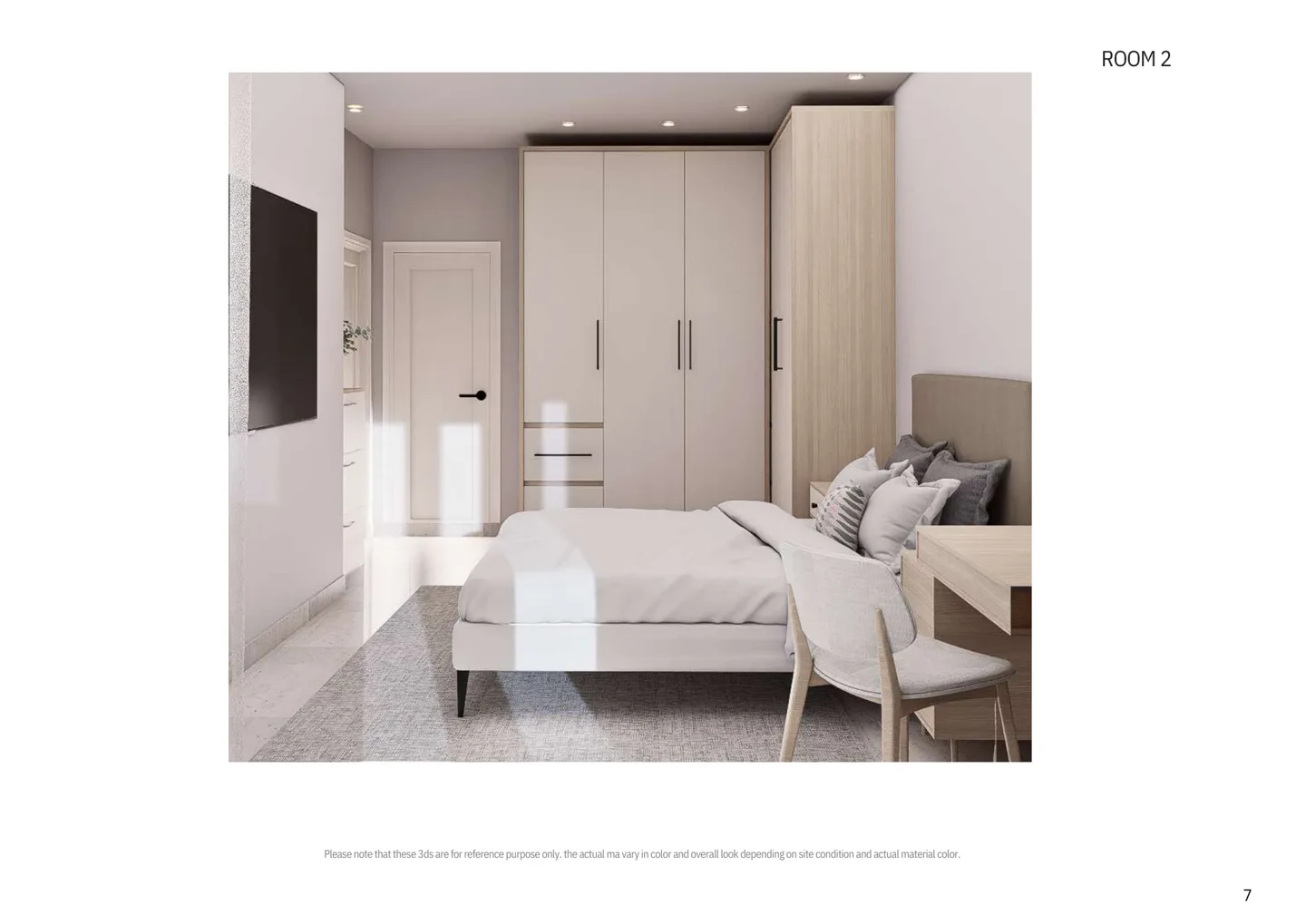 Architectural visualisation of a resident bedroom