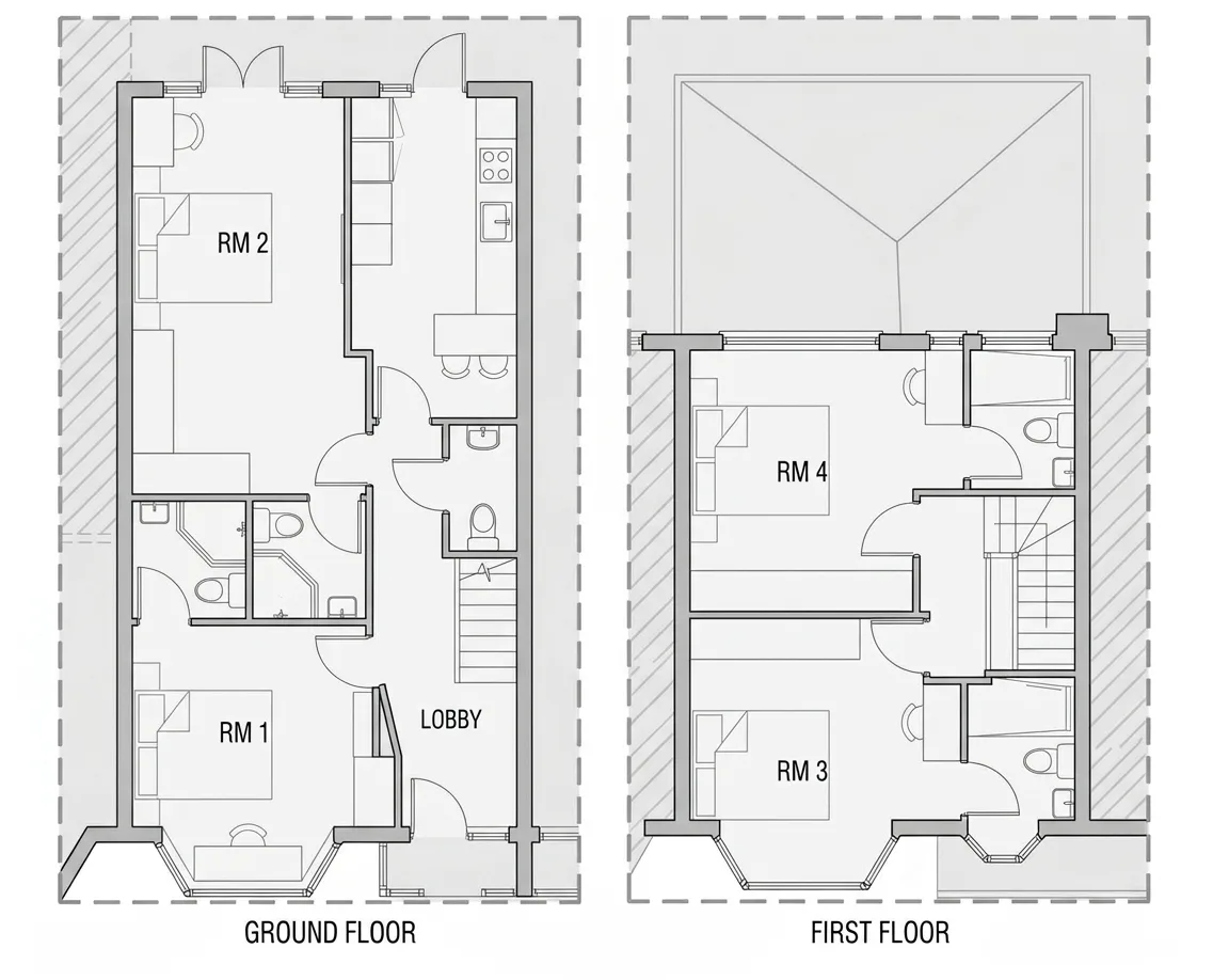 Proposed ground- and first-floor plan for 616 North Circular Road